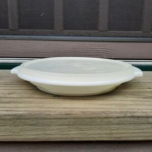 Vintage Tupperware Suzette 3 piece divided serving dish with lid/handle 608-4